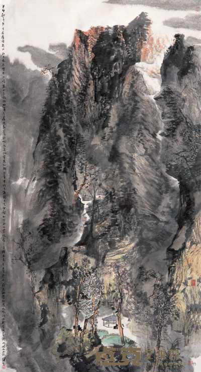 刘罡 2004年作 山水 镜心 179×96.5cm